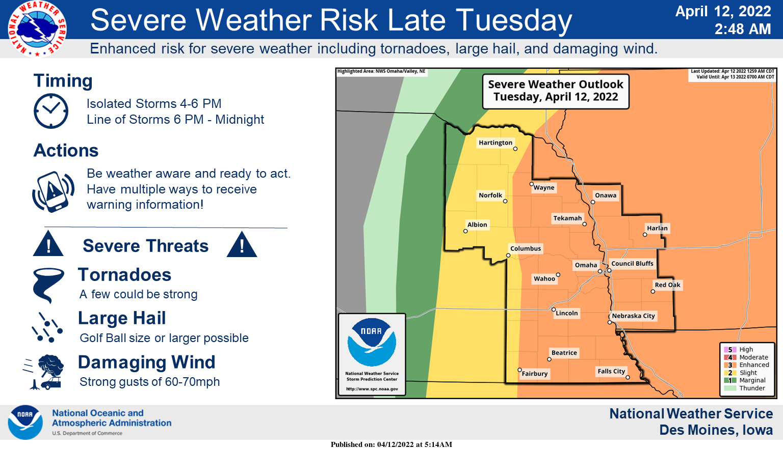 Severe weather expected to hit much of Nebraska Tuesday afternoon