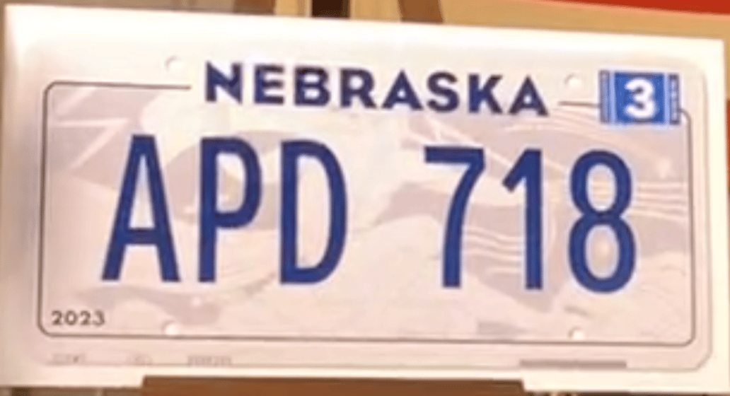New Nebraska state license plate