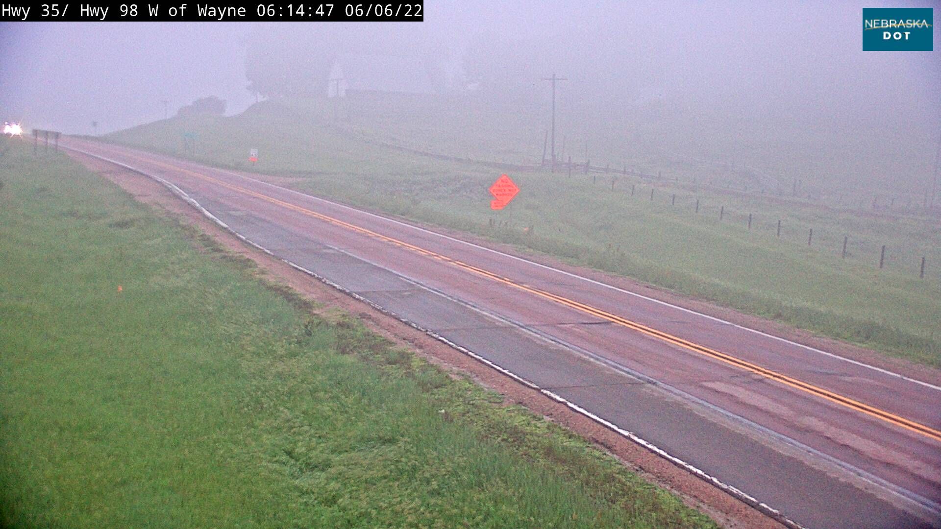 A road camera photo of fog near Winside