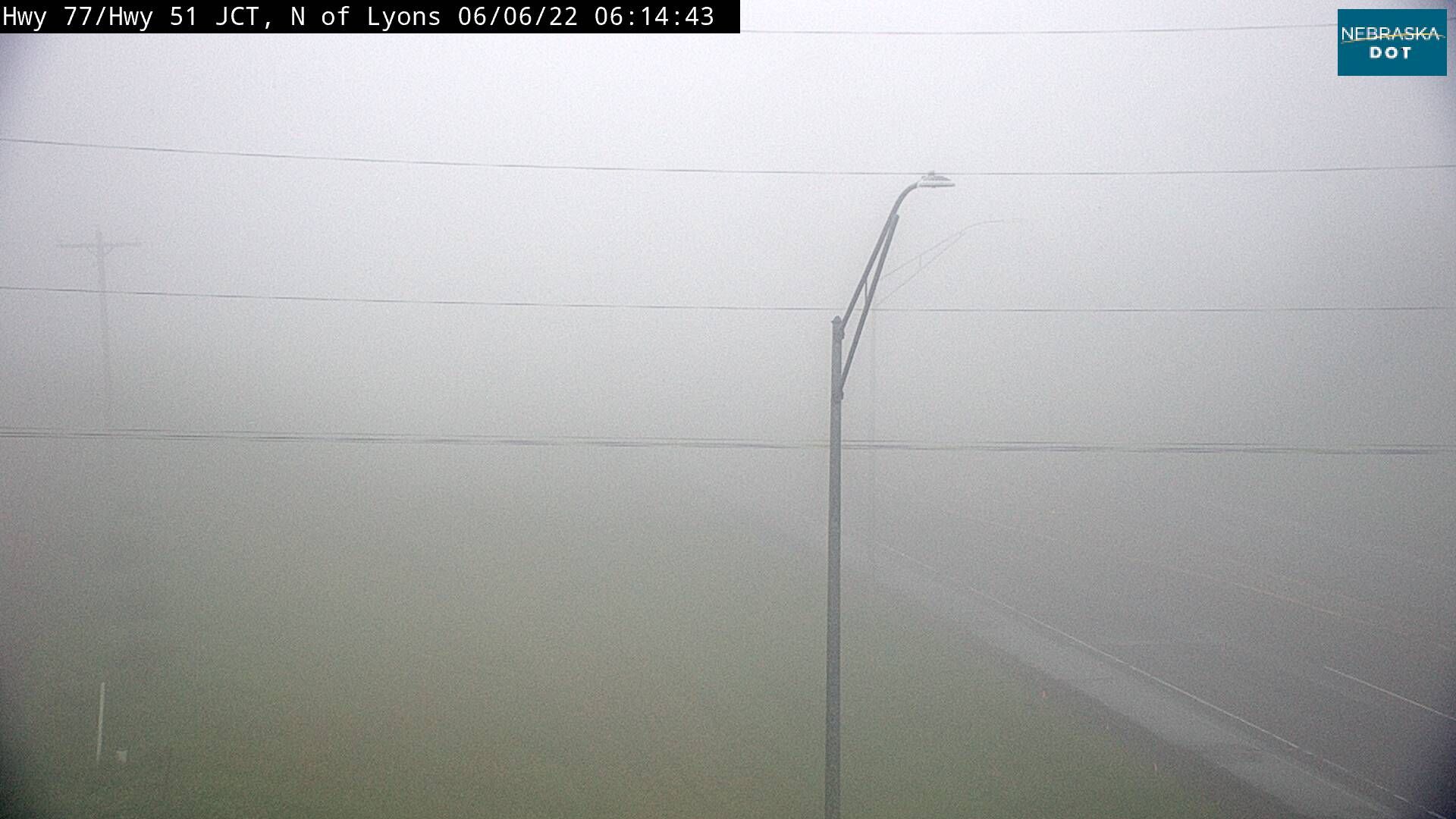 A road camera photo of fog near Lyons
