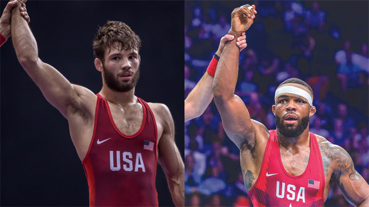 Thomas Gilman (left) and Jordan Burroughs