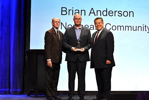Brian Anderson was one of five regional faculty members from two-year colleges across North America who were recognized at the 2022 ACCT Leadership Congress recently in New York.
