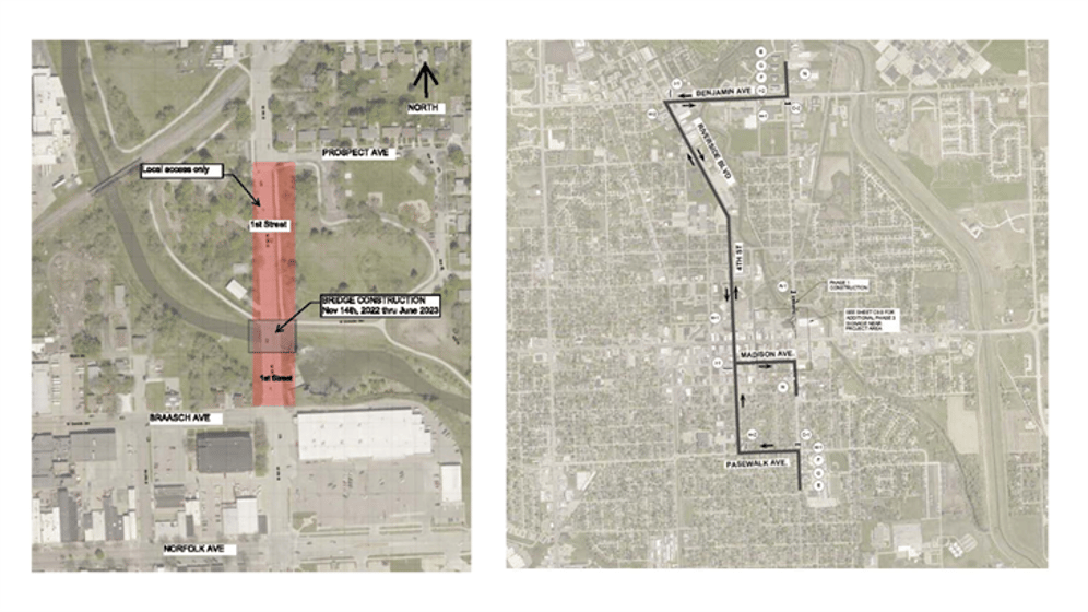 City announces road closure on First Street between Braasch Avenue and Prospect Avenue