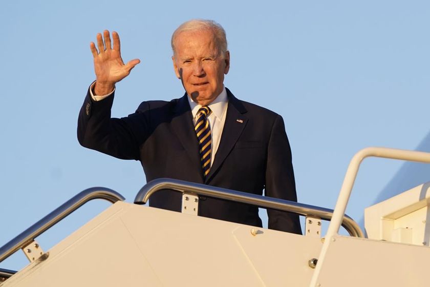 FILE - Former President Joe Biden boards Air Force One, Monday, Nov. 21, 2022, at Andrews Air Force Base, Md. (AP Photo/Patrick Semansky)