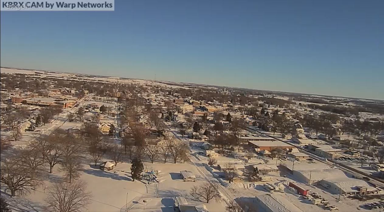 Photo looking east over O'Neill from the KBRX Studios AM tower.