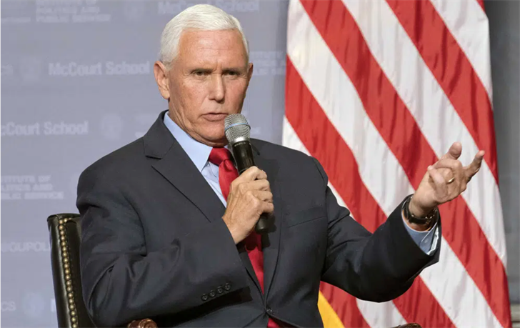 Former Vice President Mike Pence speaks to students at Georgetown University in Washington, Wednesday, Oct. 19, 2022.