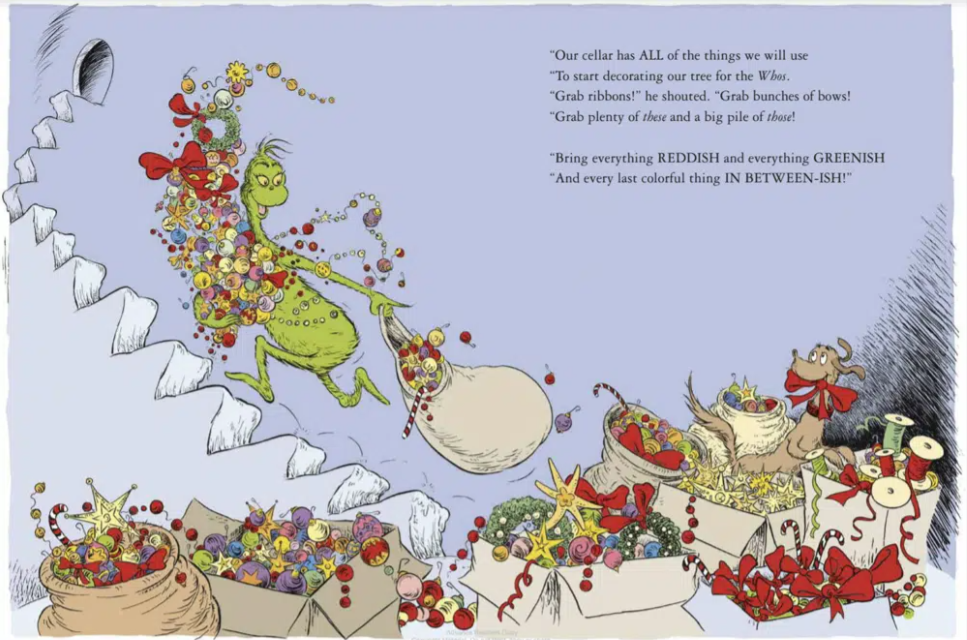 A recent undated image provided by Dr. Seuss Enterprises shows a page from the new book "How the Grinch Lost Christmas!"
