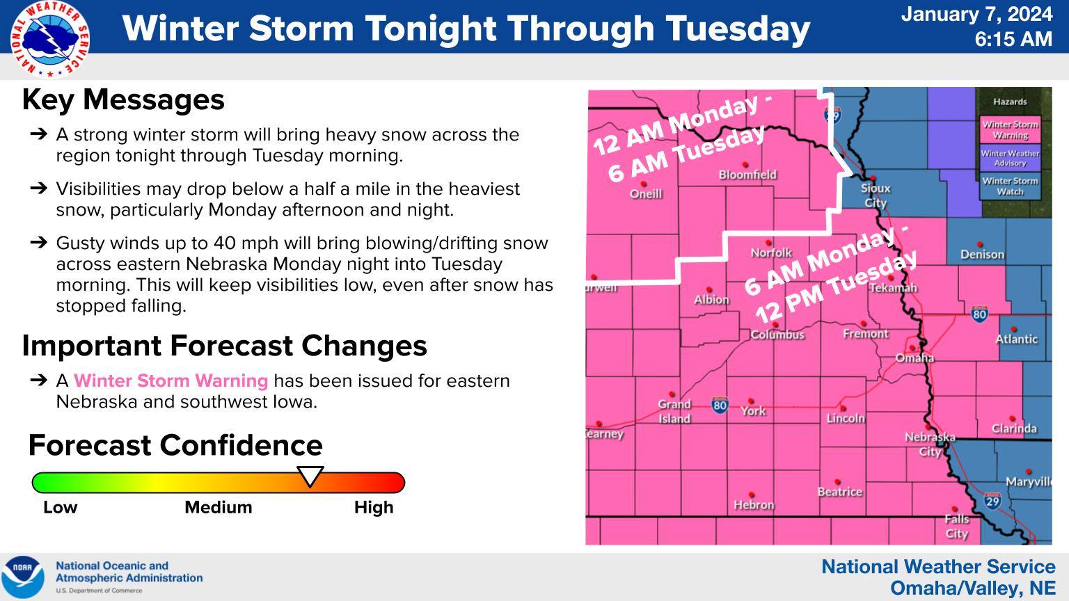 Multiple Nebraska counties in winter storm warning through Tuesd