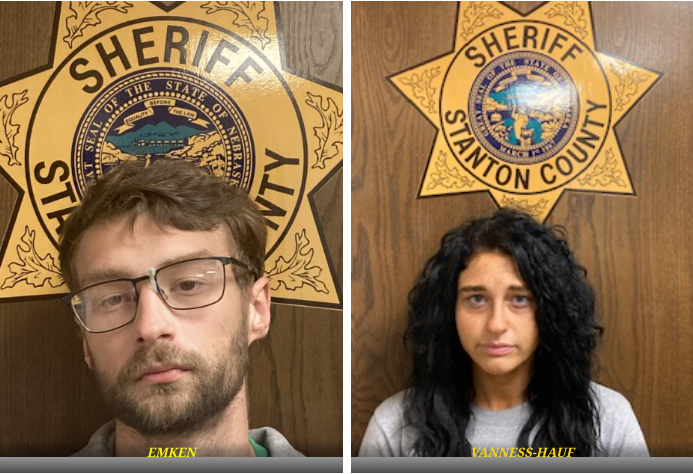 Daniel Emken and Natasha Vanness- Hauf of Norfolk arrested