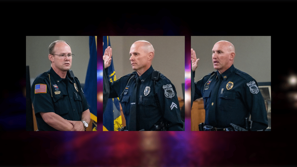 Chief Don Miller, Lieutenant Josh Bauermeister, andCaptain Chad Reiman