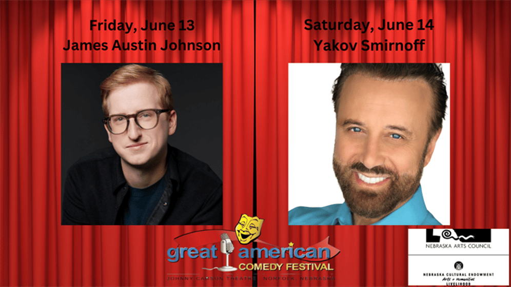 James Austin Johnson and Yakov Smirnoff, will be the headliners for the 16th annual Great American Comedy Festival