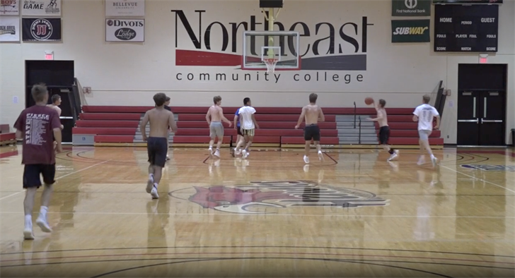 Players practice ahead of the 2021 Northeast Nebraska All Star Basketball games.
