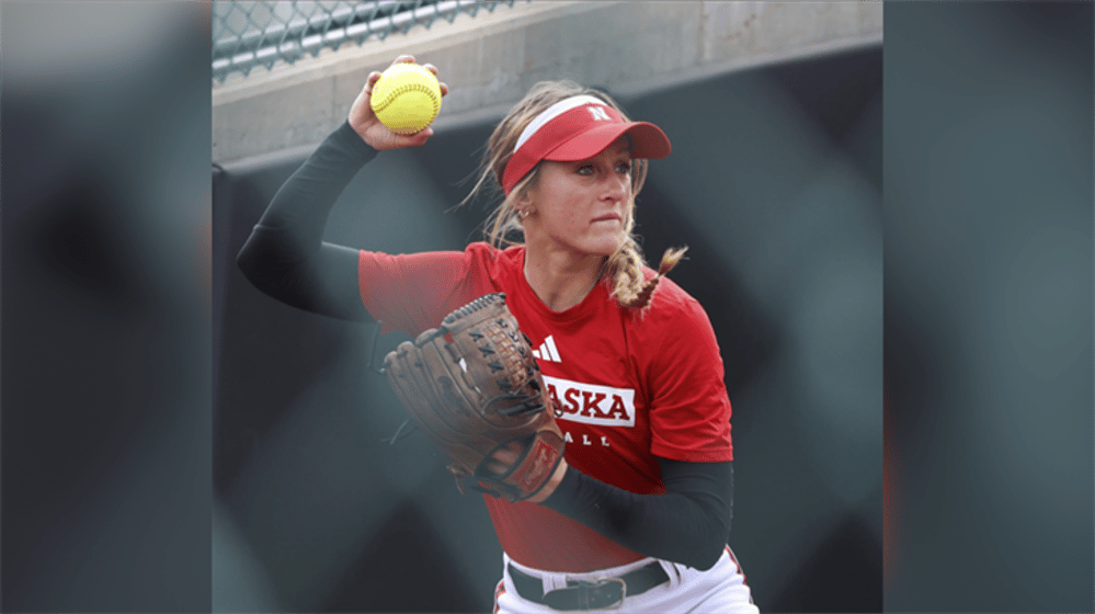 Nebraska’s Jordy Bahl throws during softball practice Wednesday, Sept. 13, 2023, at Bowlin Stadium in Lincoln, Neb.