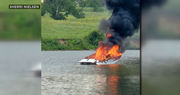 Passenger swims ashore after boat catches fire on Branched Oak Lake