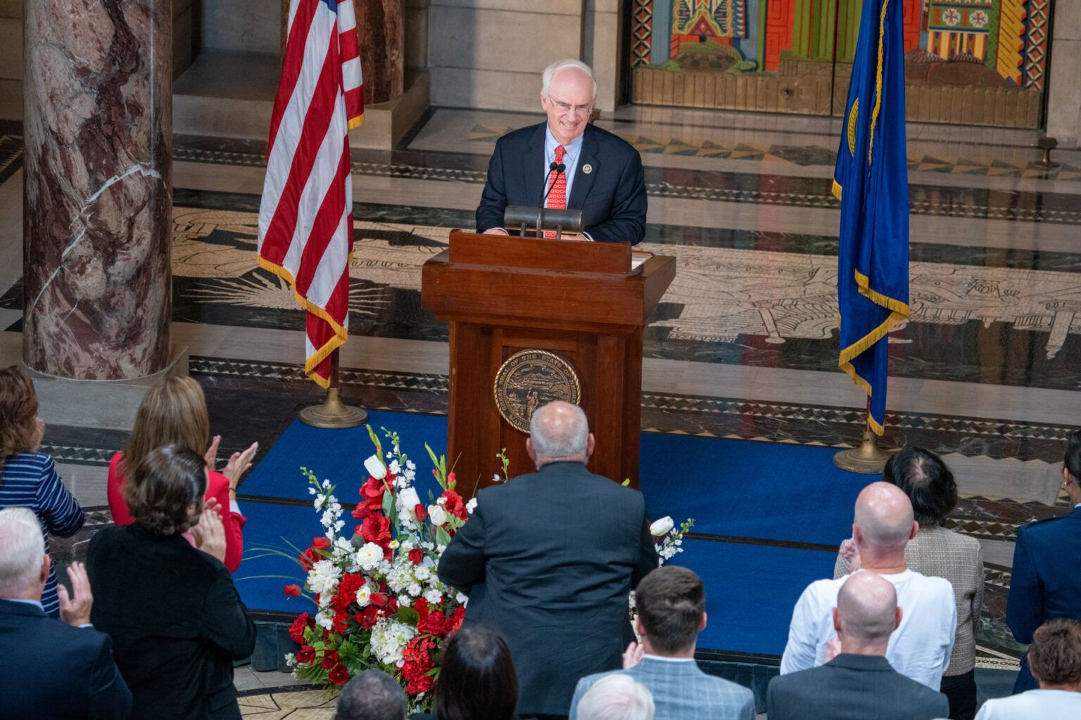 Dr. Jeffrey Gold, president of the University of Nebraska system, gives his first “State of the University” address in the Nebraska State Capitol. Sept. 4, 2025.